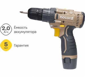 �������������� �����-���������� Nocord, 12�, 1�2.0 ��� Li-Ion, � ������� + 2 ����, NCD-12.1.20.B